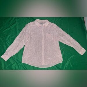 Rails Kate 100% Silk Animal Print Patterned Button-Down Shirt size Large- Flaw